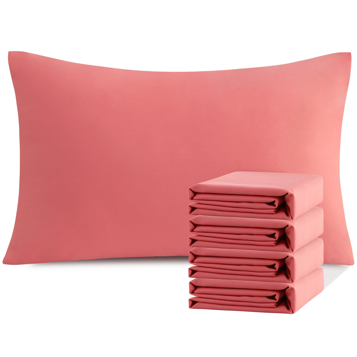 4 Pack 20x30 Brushed Microfiber Pillowcases | Envelope Closure, Soft, Wrinkle-Free, Fade-Resistant, Solid Color, Viscose Blend