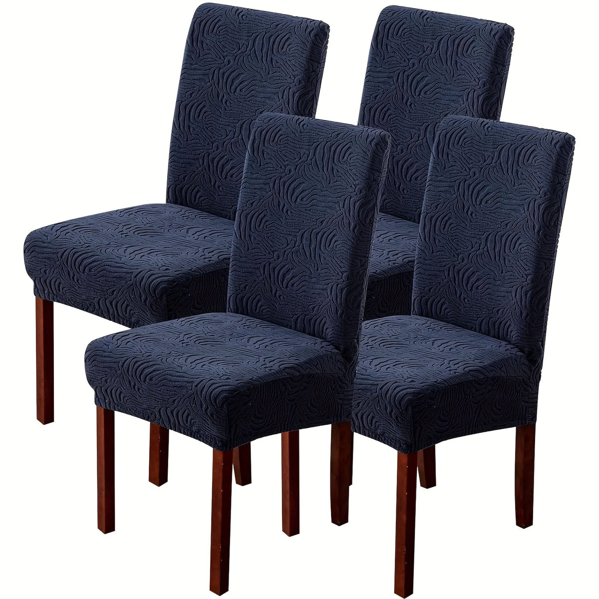 4/6pcs Chair Covers for Dining Room, Stretch Jacquard Dining Chair Slipcovers Removable Washable Chair Protector for Kitchen, Hotel, Restaurant