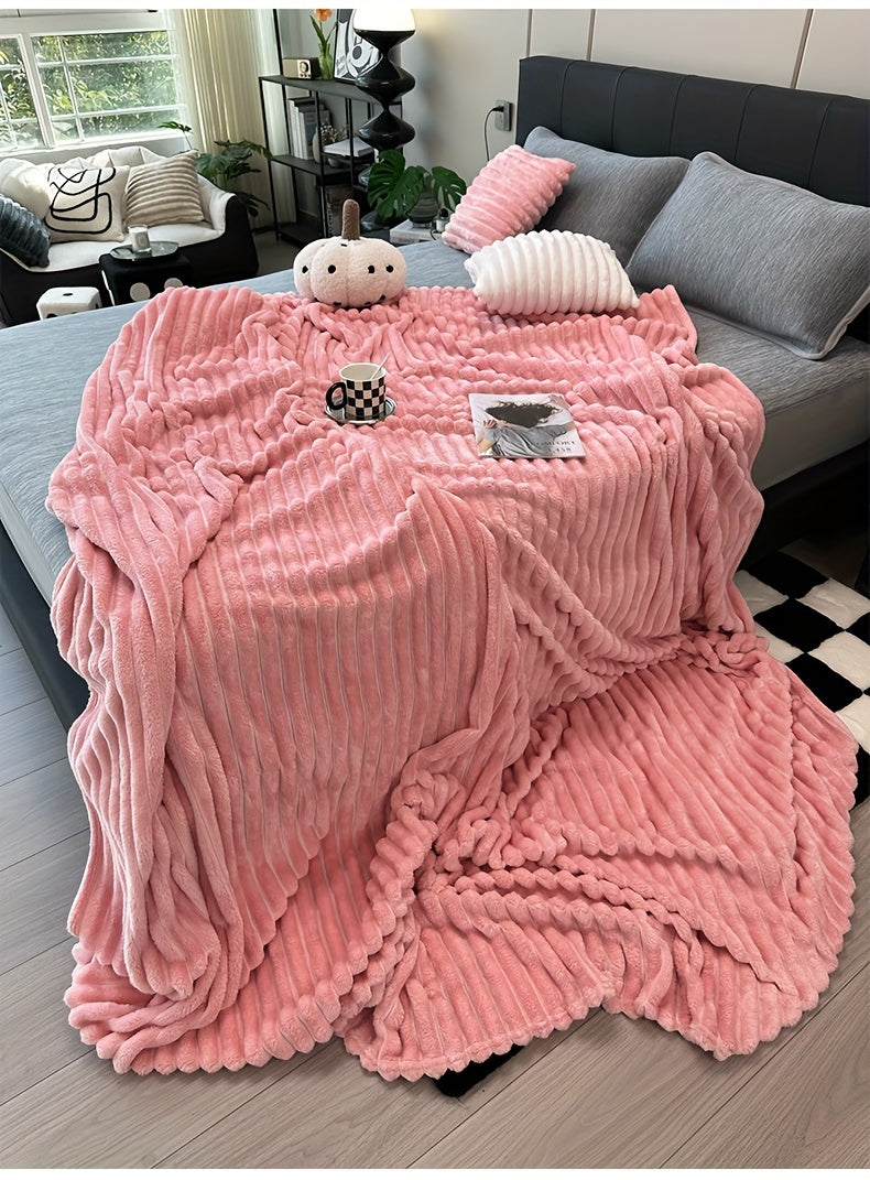 Ultra-Soft Thick Fleece Blanket | Multi-Color, 3D Faux Rabbit Fur, Double-Sided, Ideal for All Seasons, Home, Office, Travel, Camping, Gift for All Occasions