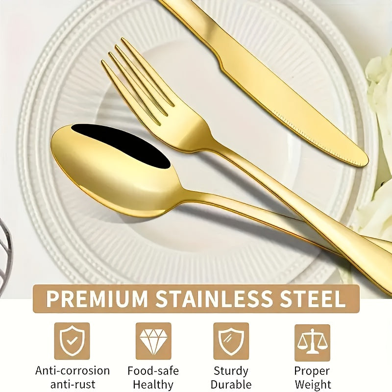 20/60pcs Stainless Steel Flatware Cutlery | Silverware for 4/12, Silvery, Mirror Polished, Dishwasher Safe | for Home Kitchen Restaurant Hotel, Perfect for Gifts And Weddings, The Best Gifts for Thanksgiving And Christmas