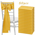 Satin Chair Sashes, 50-Piece Polyester Chair Bow Decoration Set, 7 x 108 Inches for Wedding Receptions, Banquets, Birthday Parties and Hotel Events