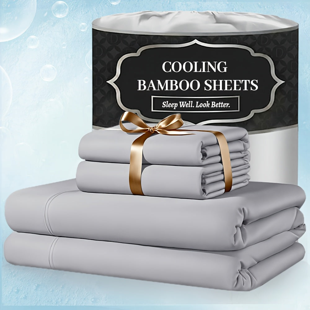 For Extra Deep Pocket Queen Size Sheets - 3/4pcs Breathable And Cooling Bamboo Bed Sheet Set, Luxury, Soft Wrinkle-Free for Extra Deep Mattresses, Room Decor, Kids Sheet And Pillowcase Sets