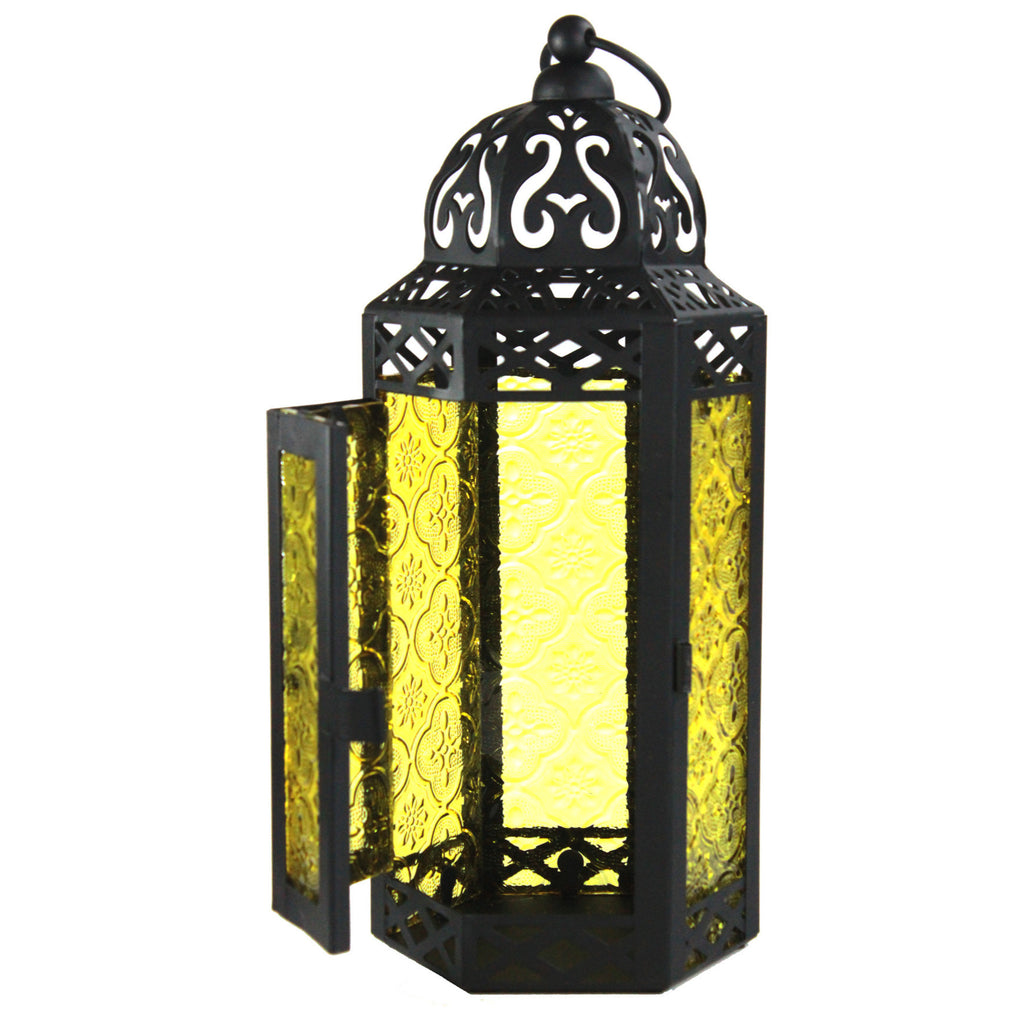 Decorative Moroccan Candle Lantern Holder, Medium, 10.5" Tall