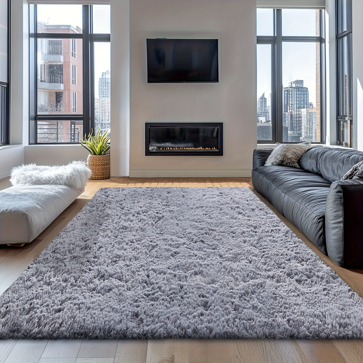 Rugs for Living Room, Super Soft Fluffy Shaggy Area Rugs for Bedroom, Cozy Floor Mats, Plush Indoor Carpet for Kitchen, Faux Rug for Room, Home Decor, Housewarming Gift, Door Mat