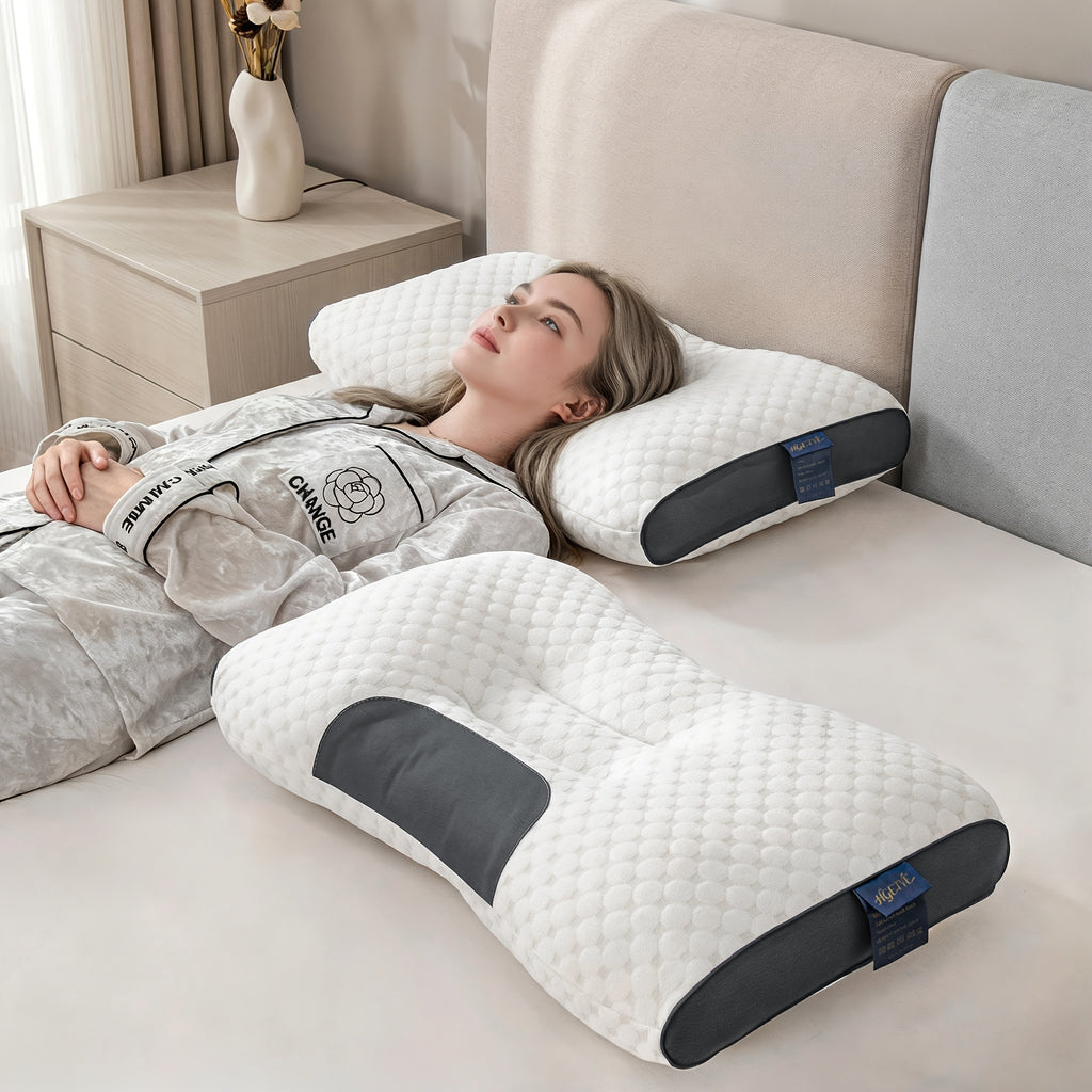 2pcs Neck Pillows, Made of Breathable Fabric That Prevents Sweatiness During Long-term Wear. Features a Removable Zippered Pillowcase, Ergonomically Designed to Fit the Neck for Comfortable Use. Effectively Relieves Shoulder and Neck Pressure