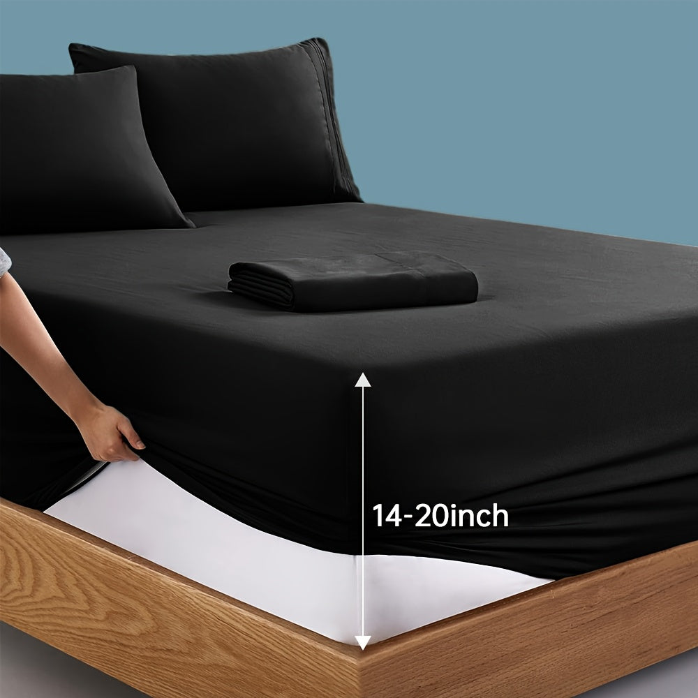 Extra Deep Pocket Queen Size Sheets Set - Hotel Luxury 2000 Thread Count Sheets & Pillowcases - Adults&Chi Bedding Set Up to 20inch Mattress - Bed Sheets 14-20inch Deep Pockets - 4pcs