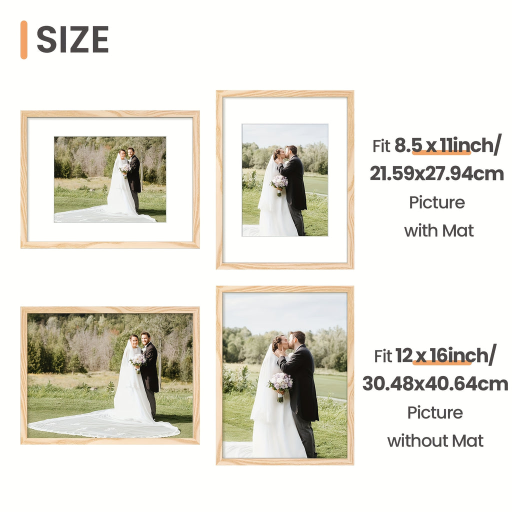 5pcs 12x16 Black Picture Frame, Display Pictures 8.5x11 with Mat Or 12 X 16 Without, Wall Gallery Poster Frames, Vertical Rectangle Picture Frame for Home, Office, Living Room, Art Decor, Birthday Party, Mother'S Day, New Year, Easter Gift