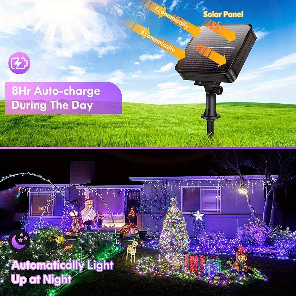 Solar Rope Lights for Outdoor Decor, IP65 LED String Lighting with 8 Patterns, 20–100 ft Options for Patios, Garden Paths, RVs & Christmas