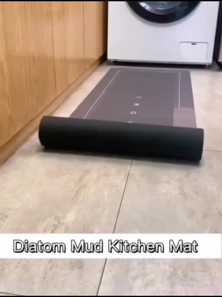 Letter Absorbent Floor Mat, Anti-Slip, Fully Laid Kitchen Floor Mat, Foot Mat, Quick-Drying Diatomaceous Mud Super Large Anti-Fall Floor Mat