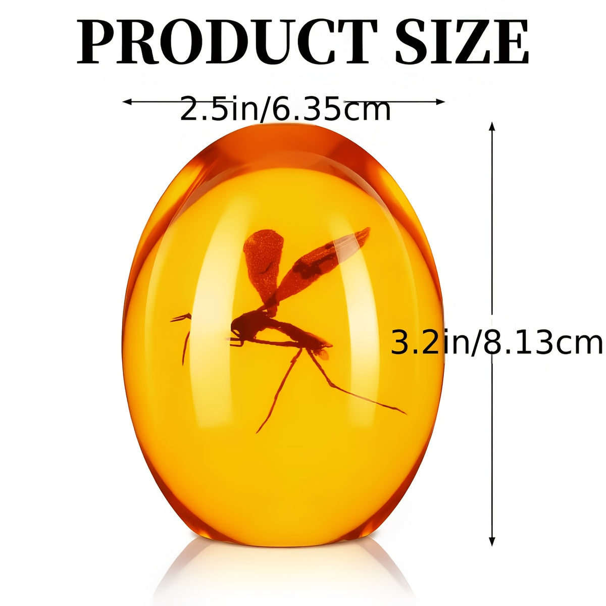 Handmade Amber Resin Mosquito Paperweight - Lifelike Dinosaur Era Collectible, Unique Christmas Gift, Home And Office Desk Decoration, Perfect For Nature Lovers And Collectors, Natural History Themed Gift
