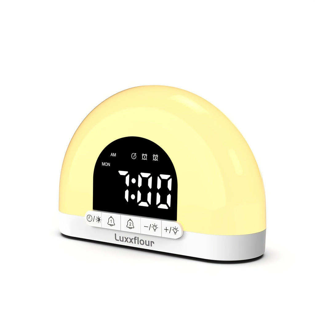 Luxxflour Sunrise Alarm Clock Light Atmosphere Lamp Dual Alarm Clock and Weekday Mode