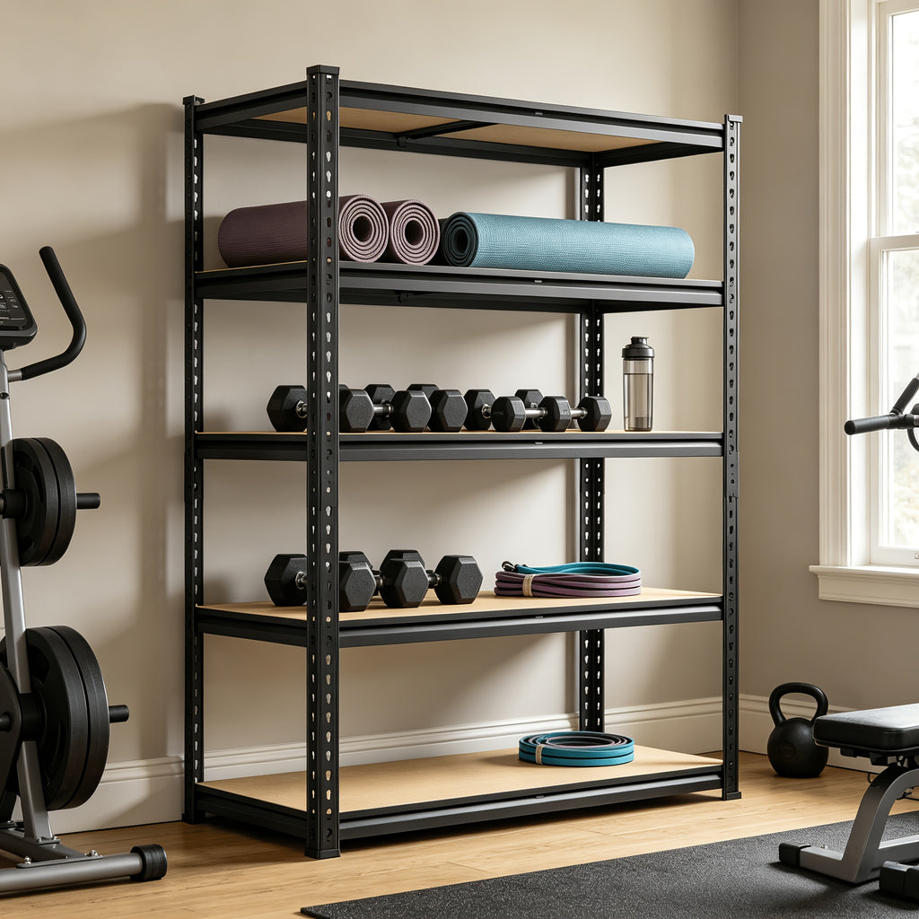 72''H Storage Shelves Heavy Duty Shelving 2000LBS Garage Shelving 5 Tier Metal Shelves for Garage Shelves 35.5"W X72"H X 15.8"D, Adjustable Shelving Unit for Basement Pantry Utility Rack Shelf, Kitchen Standing Rack/ Kitchen Standing Baker's Rack