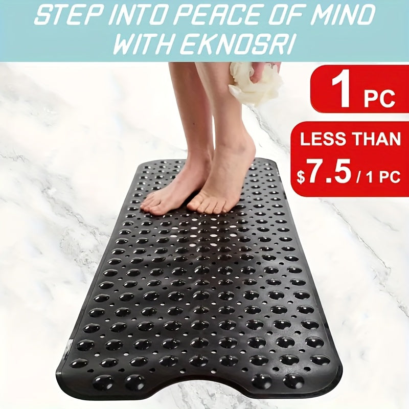 Extra Long Non-Slip Bath Mat with Suction Cups - Large Bath, Machine Washable Quick-Dry Shower Carpet with Drain Holes, Non-Slip Bathtub Mat for Bathroom, Shower, Tub - Enhanced Safety & Comfort, Wet Area Protection, Textured Surface, Durable Construction