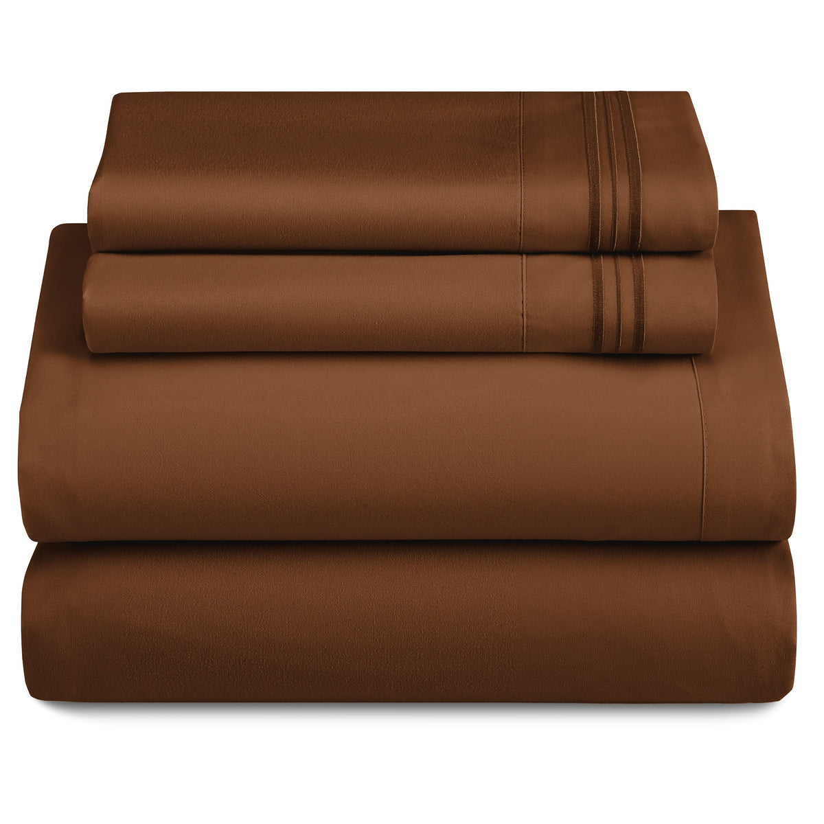 Lux Decor 4 Pieces Solid Bedsheets - 1800 Series Stylish Comfy Bedding Sheet Set - Hotel Luxury Skin Friendly Cooling Sheets & Embroidered Pillowcases Without Filler - Classic Collection With 16 Inches Deep Pocket Room decor - Shrinkage & Fade Resistant