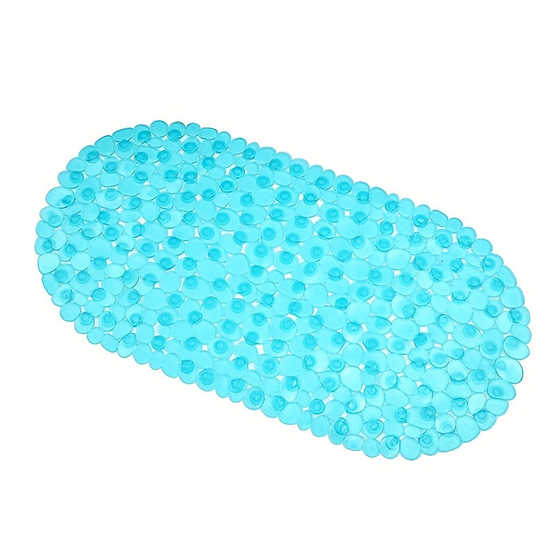 Bathtub Non-Slip Mat 13.8 X 26.8 Inches, Pebble Textured Strong Suction Cup Bath Mat, Double-Sided Anti-Slip Odorless Soft PVC Shower Mat, Small Tub Safety Anti-Fall Mat for Elderly Bathroom Renovation Labor Day Home Upgrade
