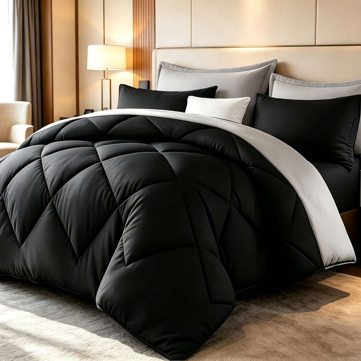 2/3pcs Solid Color Diamond Pattern Large And Extra-Large Bed Set Soft Comfortable And Lightweight Fabric Breathable Quilt Easy to Care Equipped with Quilts And Pillowcases Luxurious Quality And Ideal Gift, Random Color