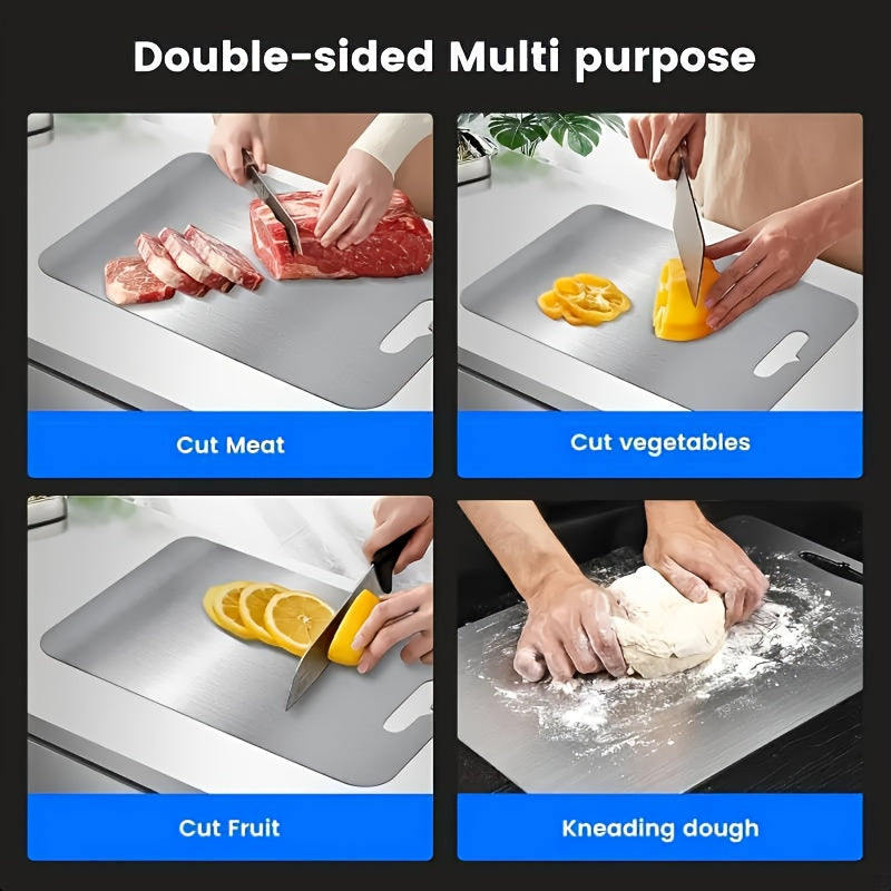 Premium Stainless Steel 2025 Double-Sided - Food Grade Stainless Steel Cutting Board for Kitchen And Dining