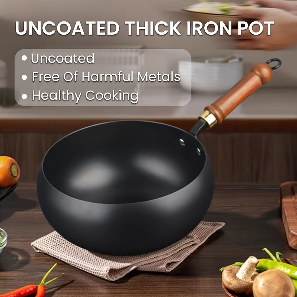 PokEpic Japanese Wok, Ideal for Pots And Pans Set, Large Bellied Non Stick Cookware, Heat Resistant Handle, Fit Gas Induction Stoves, Pressure Cooker Fast Stew, Chafing Dish Alternative, Kitchen Accessories & Gadgets, for Camping, Soups Stewing