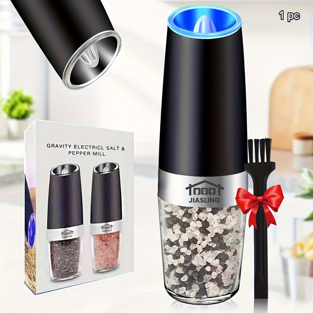 2pcs JIASLING Salt And Pepper Grinder Electric 2pcs Electric Battery Salt And Pepper Grinder Set Gravity Electric Salt And Pepper Grinder Set Salt And Pepper Shakers Set Large Capacity with LED Light Multiple Color Options Kitchen Gift