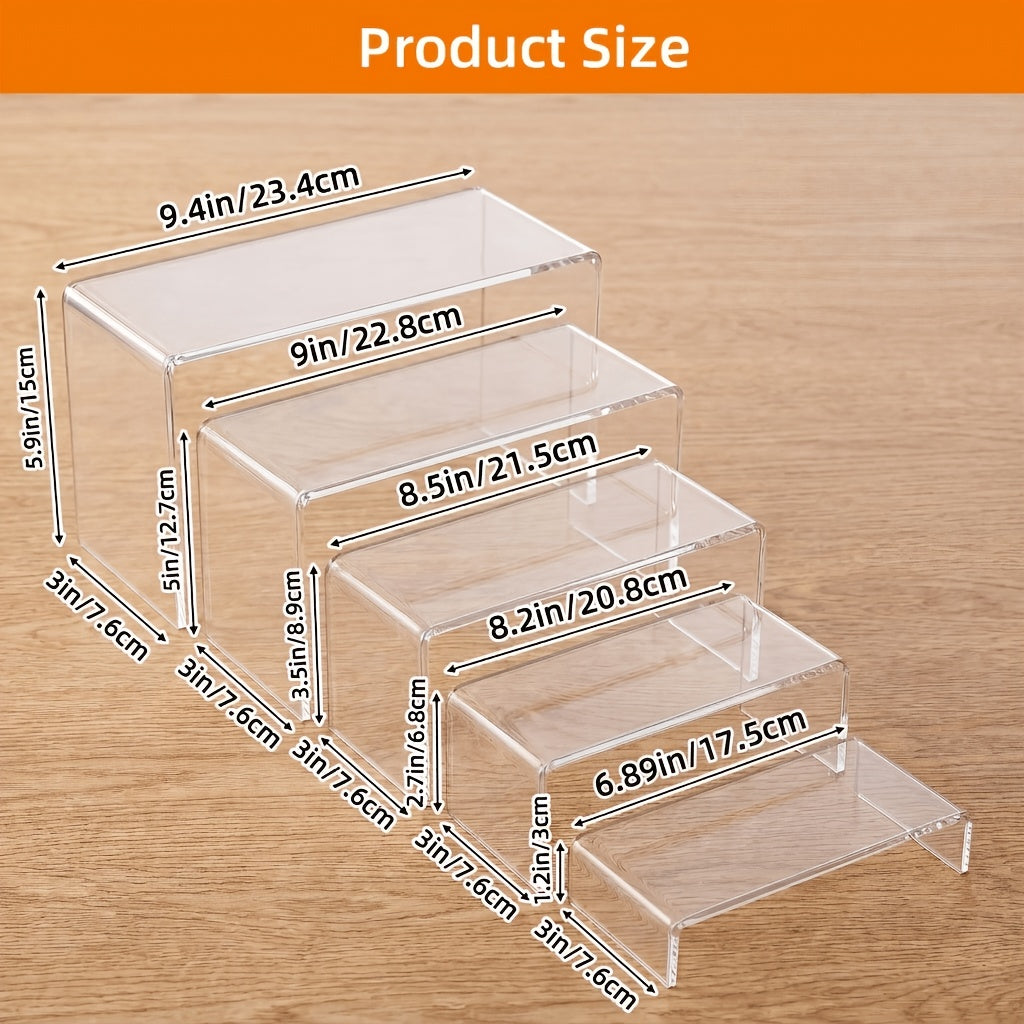 TOMNK Acrylic Risers for Display, Different Sizes Available, Clear Acrylic Riser Display Stands, Acrylic Display Risers for Show Funko Pop Figures, Cupcake, Jewelry, Perfume And More, for Halloween And Christmas