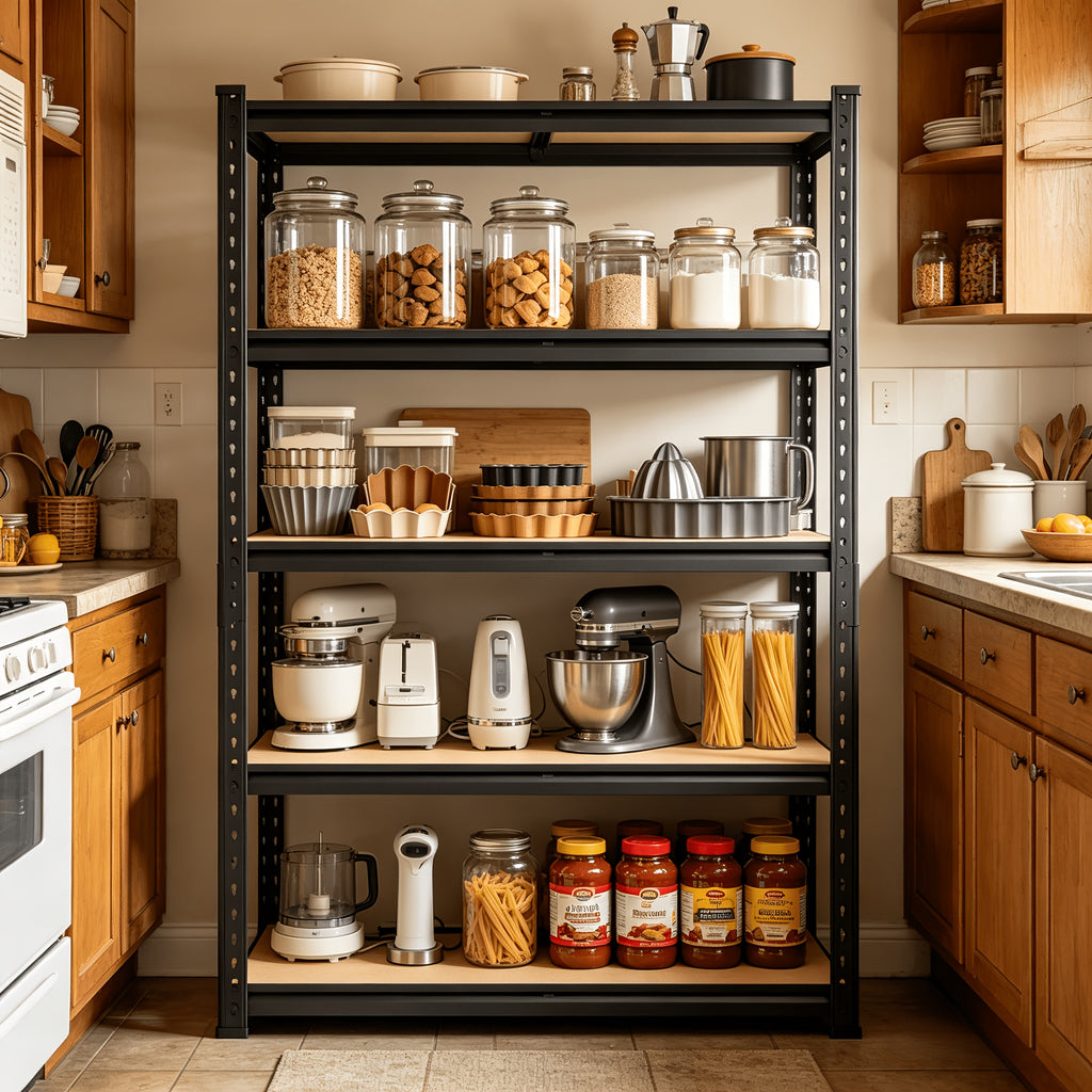 72''H Storage Shelves Heavy Duty Shelving 2000LBS Garage Shelving 5 Tier Metal Shelves for Garage Shelves 35.5"W X72"H X 15.8"D, Adjustable Shelving Unit for Basement Pantry Utility Rack Shelf, Kitchen Standing Rack/ Kitchen Standing Baker's Rack