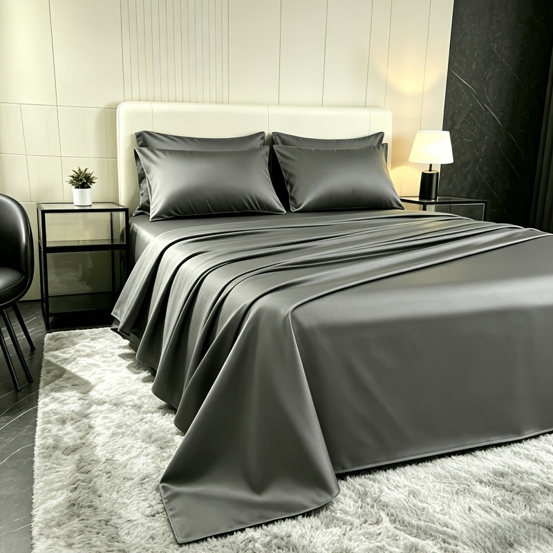 Ultra Soft Machine Washable Luxury Bed Sheet Set, 3/4pcs The Set Includes 1 Bed Cover, 1 Bed Sheet And 1/2 Pillowcase. 15.75" Deep Pocket, Shrinkage & Fade ResistantSuitable for Home Bedrooms, Guest Rooms And Hotels.