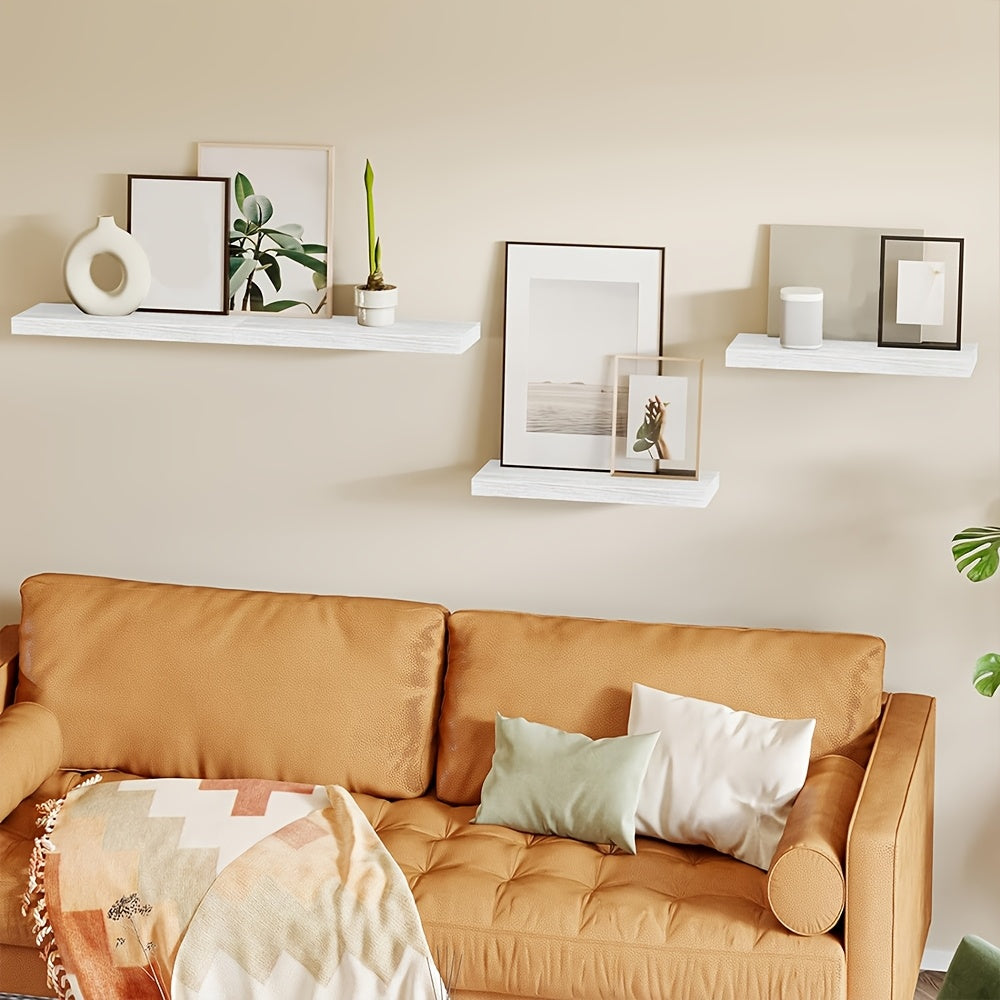 2026 Wall-Mounted Storage Shelf Set of 4, Designed for Walls, Sturdy Storage Solution, Rustic Wooden Wall Shelf for Room Decor, Closet, Bathroom Storage, And Additions, Available in Black, Gray, White, And Brown, Durable Wall Shelf