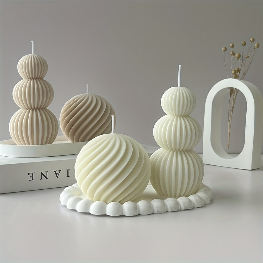 Scented Candle in a Romantic Wave Sphere - Featuring Sandalwood Fragrance, Stylish Geometric Design for Home Decoration, Ideal for Valentine'S Day And Other Special Events