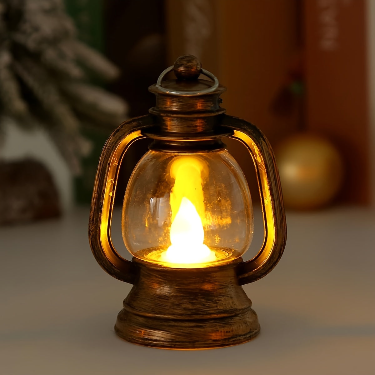 Pack Of 12 Mini Lantern Decorations with LED Candles, Small Chandelier Decorations, Camping Table Decorations, Vintage Lantern Decorations In Bulk for Cowboy Christmas, Valentine's Day Goodies (Vintage Golden, Black, Silvery)