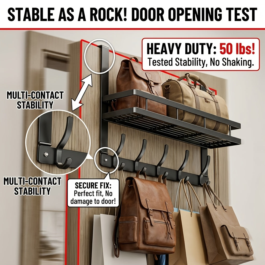 Wall-Mounted Coat Rack, Multifunctional Installation-Free Storage Rack