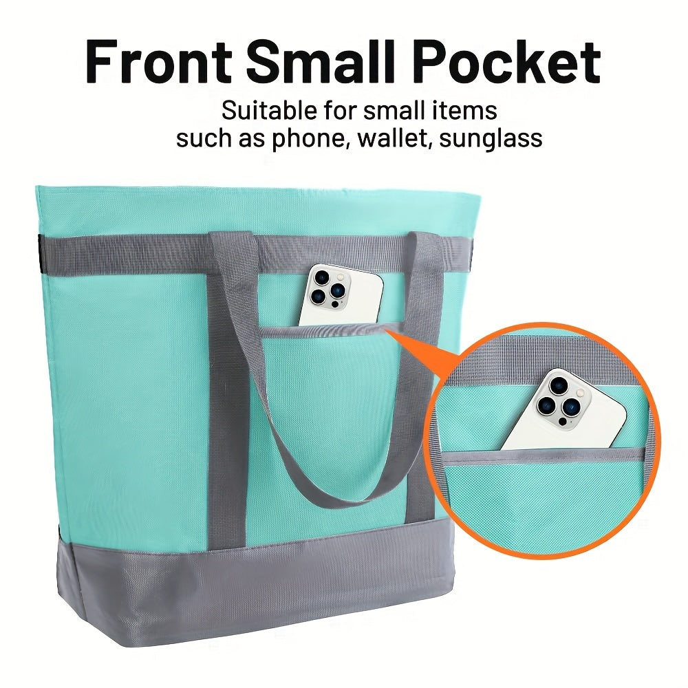 Insulated Reusable Tote Bag for Grocery Shopping for Women/Men, Pizza/Food Delivery Bag to Keep Food Cold/Doordash/Grubub, Cooler Bags for Travel/Beach/Picnic