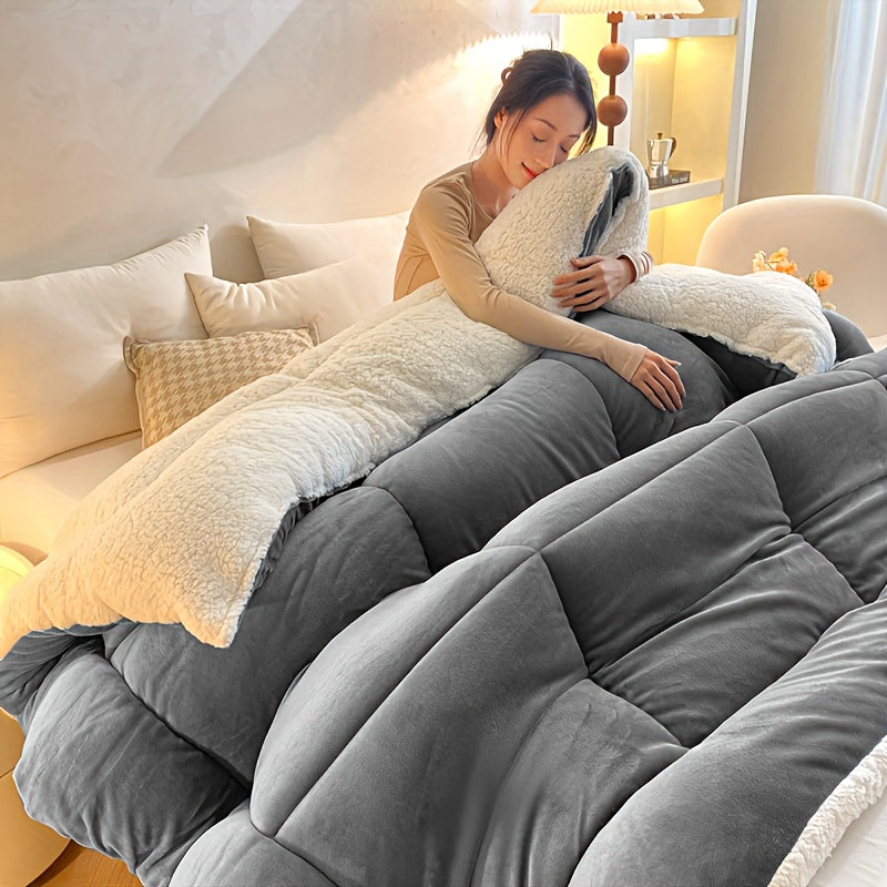 Sheep Blanket Single Bed Size Extra Thick Plush Flannel Blanket for Sofa and Bed, Microfiber Lightweight Reversible Soft Cozy Warm Luxury Bed Blanket