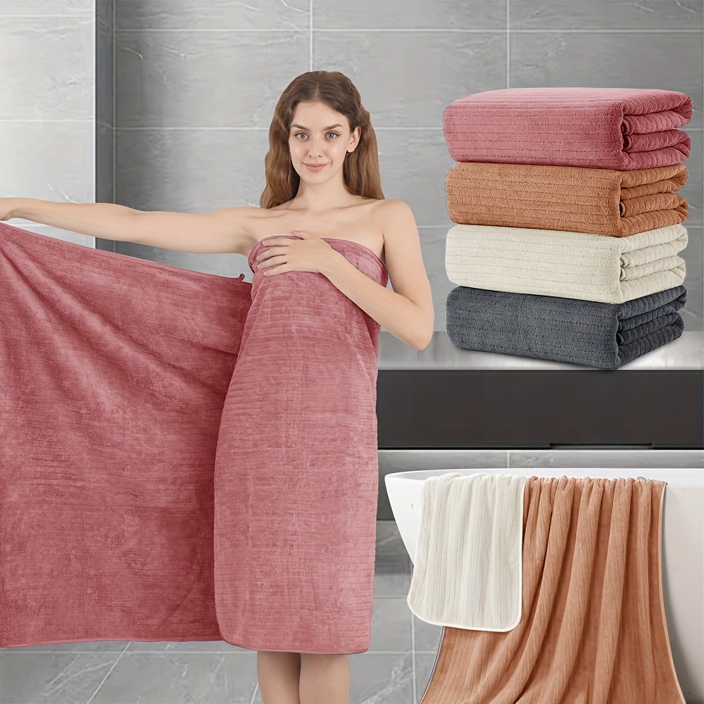 4pcs Extra-Large Bath Towels 31 X 62 Inches - Quick-Dry, Super Absorbent And Skin-Friendly, Plush Yet Lightweight, 285 GSM - Perfect for Bathroom