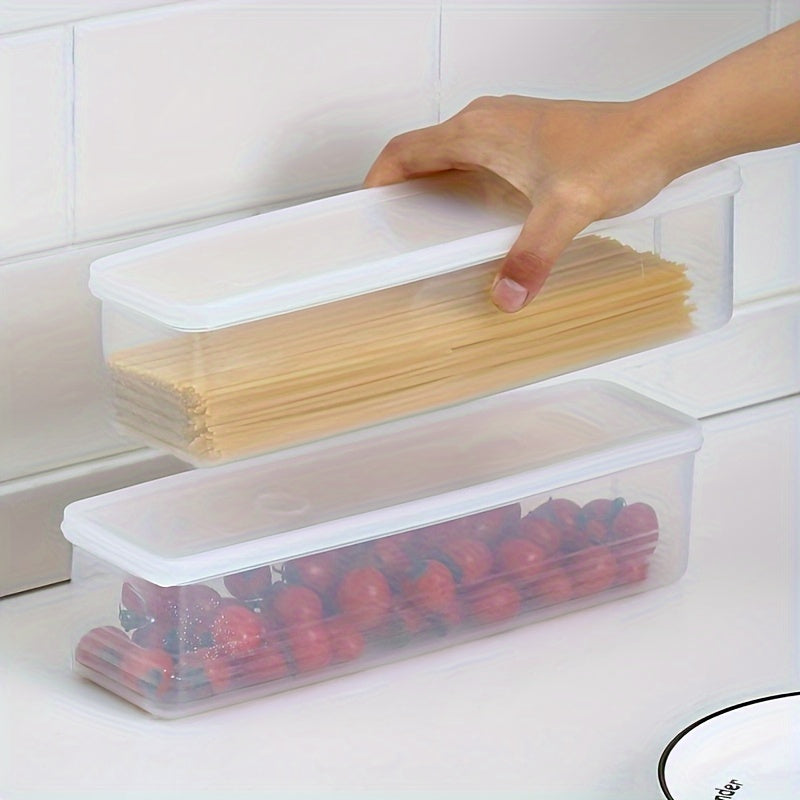 4-Pack Bpa-Free Plastic Food Storage Containers with Lids, Reusable Rectangular Refrigerator Organizer for Onions, Parsley, Coriander, Garlic, Noodles, Eggs, Hand Washable Kitchen Essentials