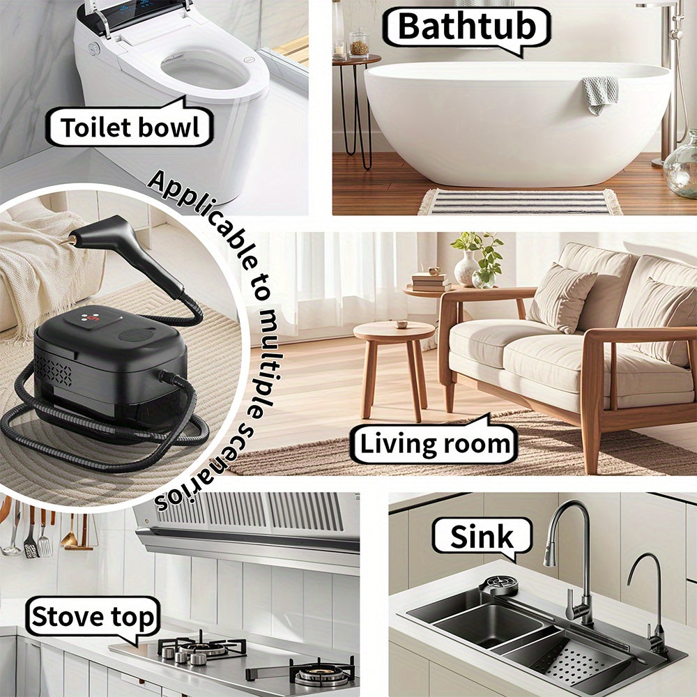 Household High Pressure Steam Cleaner, Steam Cleaner Handheld, High Temperature Carpet Cleaner, Handle Gear Switch Adjustment, LCD Display, 40.58oz Water Tank Capacity, Suitable for Kitchen Fumes, Sofas, Easter Gifts,