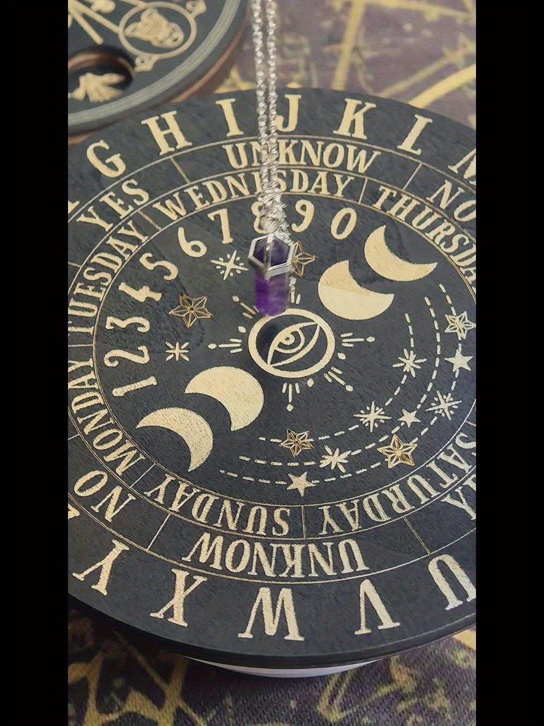 Three-Dimensional Wooden Stand for Divination, Featuring Witchcraft Elements, Crystal Display, And Altar Supplies. Ideal for Pendulum Use And Meditation