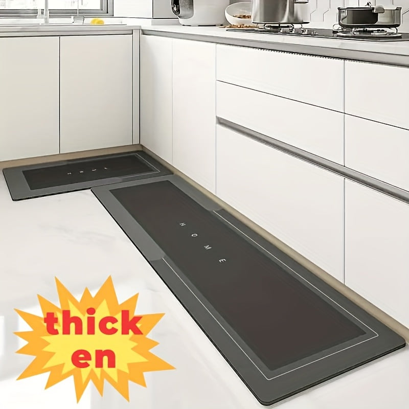 2pcs Premium Diatomaceous Earth Kitchen Floor Mats - Super Absorbent, Fast Drying, Non-Slip Rubber Backing, Polyester, Large Size Suitable for Bathroom And Living Room, Hotel, Commercial Cleaning Use, Ideal Choice