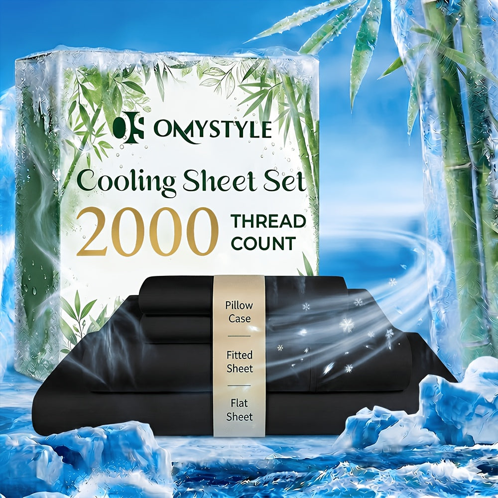 4pcs/6pcs Bamboo Cooling Queen Size Sheet Set - Children Bedding, Breathable and Comfortable - Fit for Hot Sleepers and Sweats, Pillowcases, Flat Sheet and Fitted Sheet - A Perfect Gift