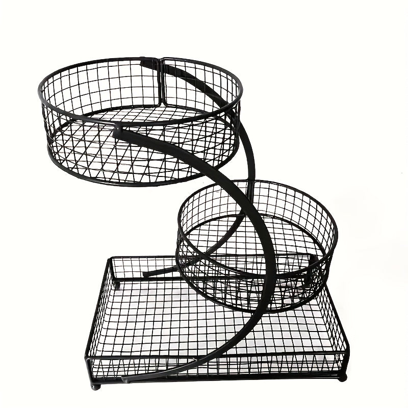1pc Varnished Metal Cosmetic Organizer - No-Installation Lightweight Makeup Storage Rack, Spiral Design Vanity Countertop Shelf for Lipstick, Durable Metal with Varnished Finish, Space-Saving Bathroom Organizer(Send Makeup Brush Bucket)