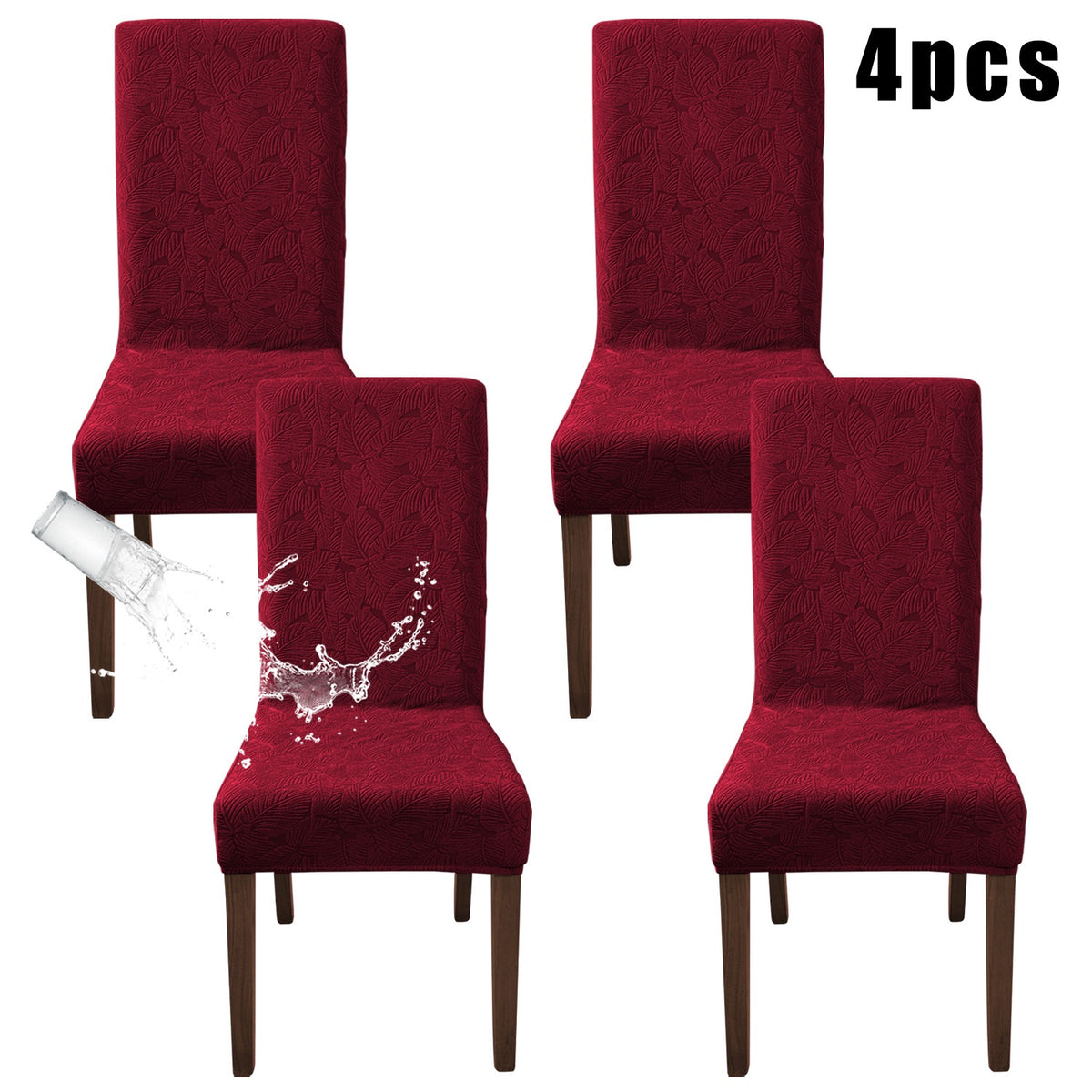 4/6pcs Plant Printing Dining Chair Covers, Stretch Parsons Chair Slipcovers for Dining Room, Kitchen Chair Protector Covers, Wedding Season, Vintage Style, Elegant Style, Halloween, Christmas, Home Decoration