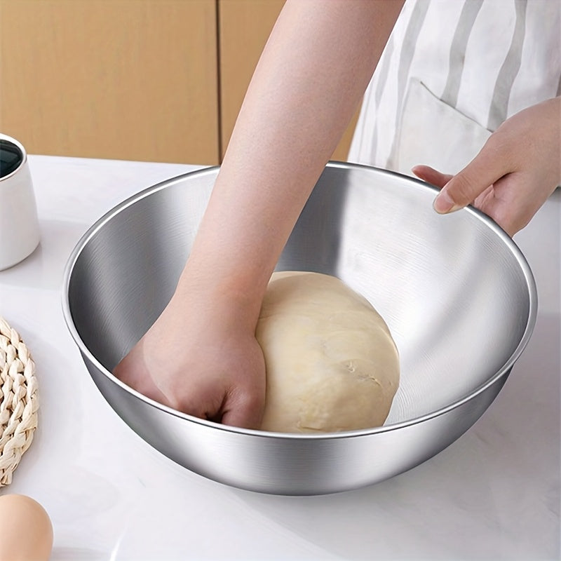 [3pcs Stainless Steel Bowls] 3pcs Stainless Steel Cooking Mixing Bowls for Baking and Home Use, Thickening Mixing and Kneading Bowls, Suitable for Whisking, Salad Making, and Baking