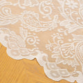 Floral Lace Tablecloth with Phoenix Tail Embroidery, White or Black Polyester Table Cover in Four Sizes for Weddings, Receptions and Dining Room Decor