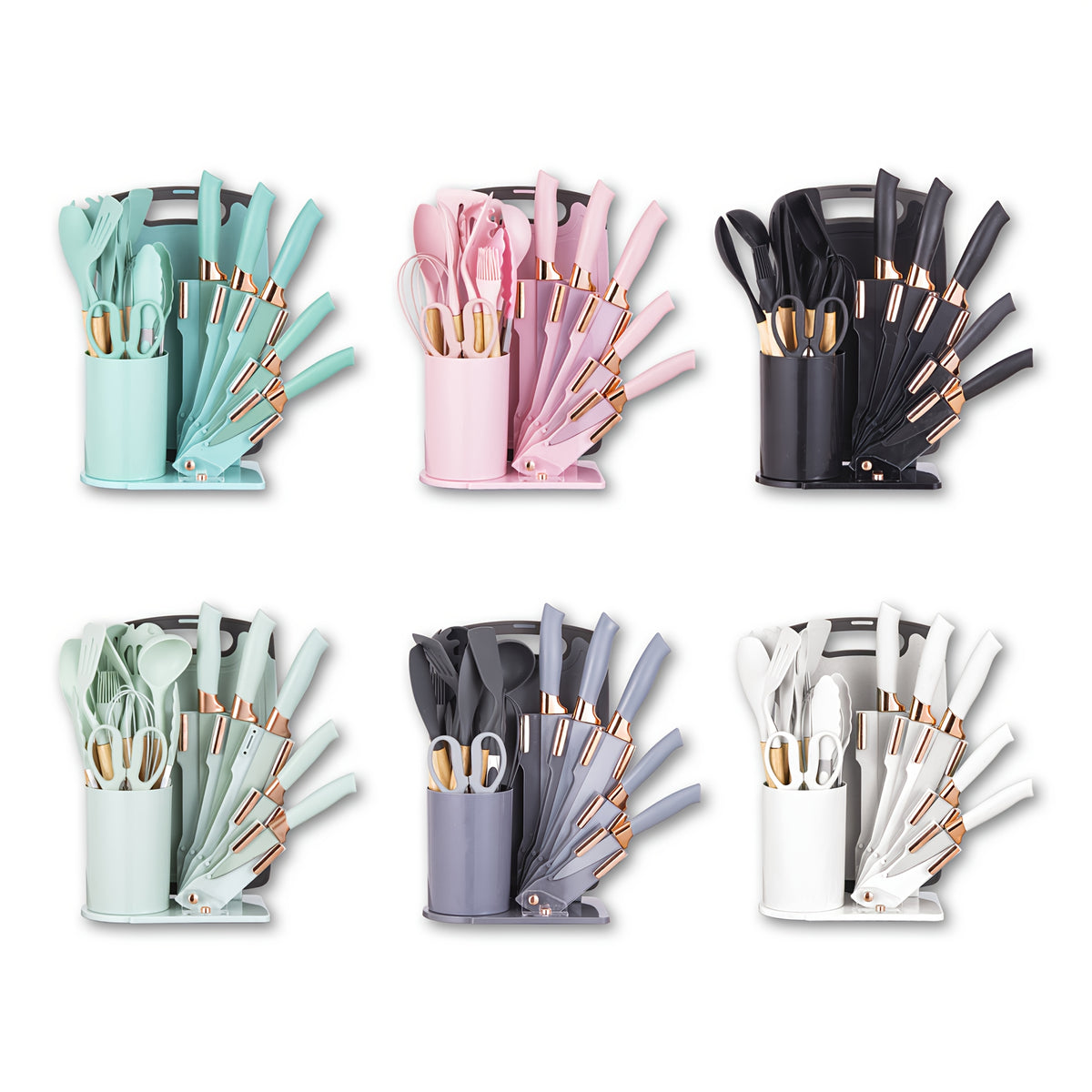19 Sector Set And Knife Set, Perfect for Outdoor Camping - Heat-Resistant, Non-Stick, Wooden Handle, Easy to Clean - Perfect for Women'S Cooking Gifts, New Year'S And Valentine'S Day