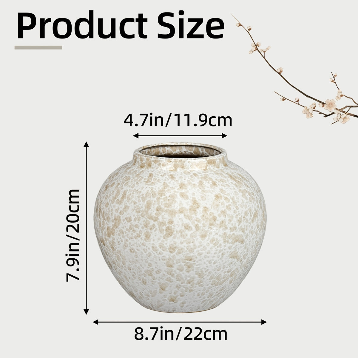 TOMNK Ceramic Flower Vase Home Decor -Large Farmhouse Table Vases Rustic Vintage Living Room Kitchen Bedroom Decorations for House Book Shelf Office Coffee Desk Dining Fireplace (7.9"/13" Tall Rustic)