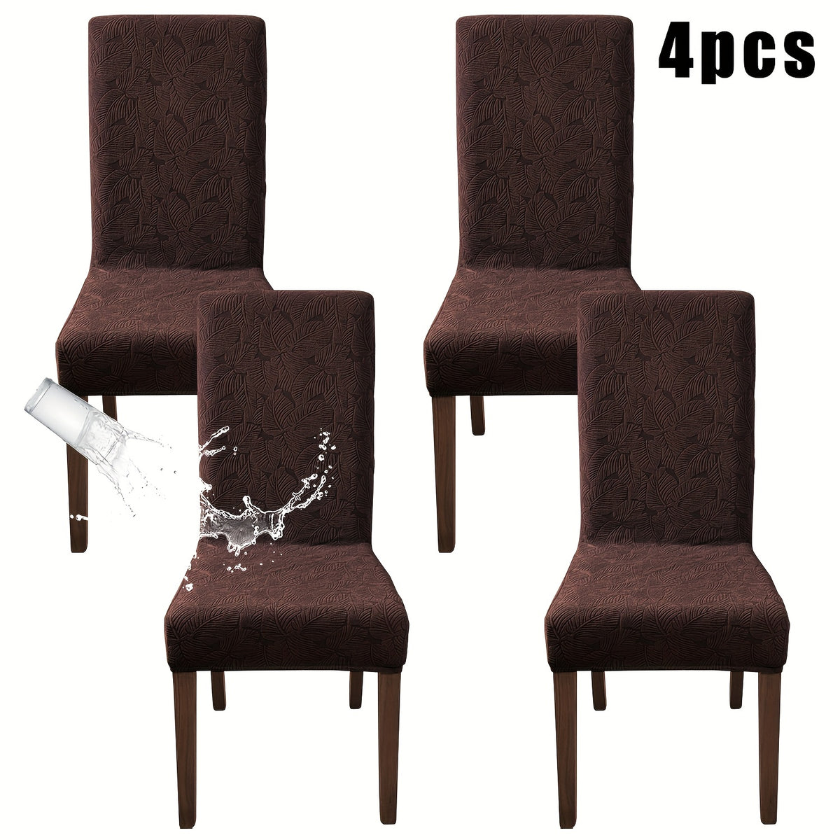 4/6pcs Plant Printing Dining Chair Covers, Stretch Parsons Chair Slipcovers for Dining Room, Kitchen Chair Protector Covers, Wedding Season, Vintage Style, Elegant Style, Halloween, Christmas, Home Decoration