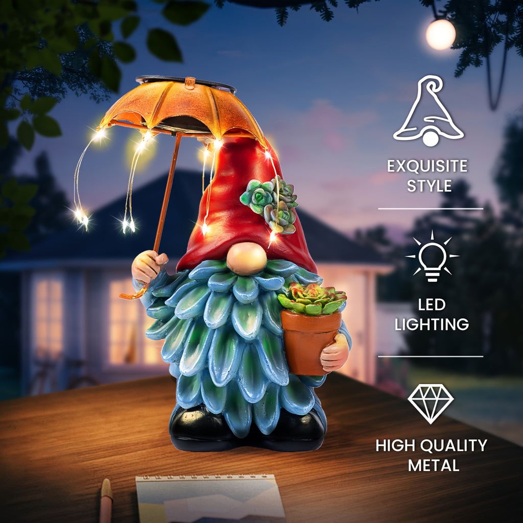 Elf Resin Statue Solar Light, Home Decor Collectible Figurines, Perfect Gift For Mother'S Day, Thanksgiving, Christmas, Perfect For Desks, Decks, Patios, Balconies, Porches, Automatically Lights Up At Night