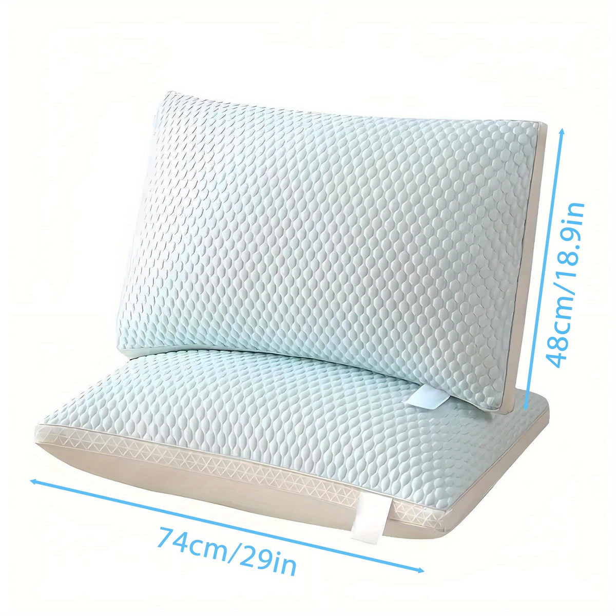 2pcs Neck Support Pillow for Side, Back & Stomach Sleepers - Ergonomic Contour Pillow for Adults, Decorative Throw Pillows for Bed Couch, All-Season Comfort for Bedroom Dorm Home Office