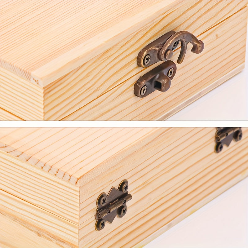 12 Pack Unfinished Wooden Boxes For Crafts, Party Favors For Birthday Parties, Treasure Chest With Lid And Clasp, Pirate Decorations, Christmas Gift Box