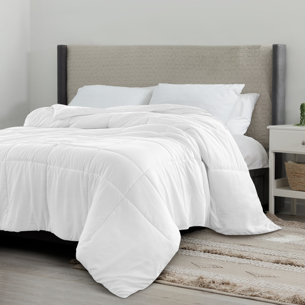 Lux Decor Comforter - All Season Quilt Comforter For Summer Sleeping With Corner Tabs - Soft, Breathable Versatile Bedding & Bedroom Decor - Luxurious Box Stitching