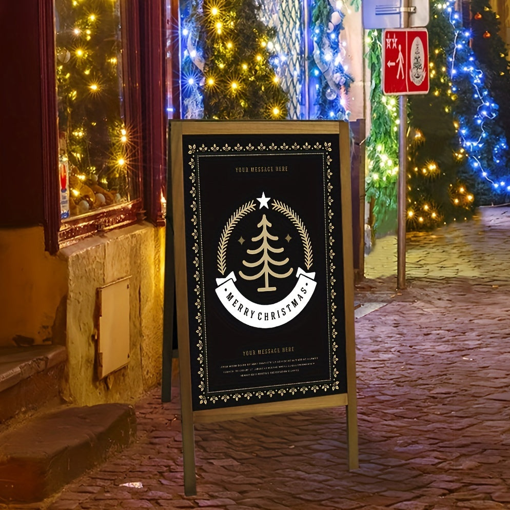 Double-sided Drawing Painting Board Magnet Wooden Standing Writing Blackboard A-Frame Chalkboard Restaurant Menu Display Sign for Coffee Shop Use Christmas Gift, 39 X20in Furniture for Home Free Shipping